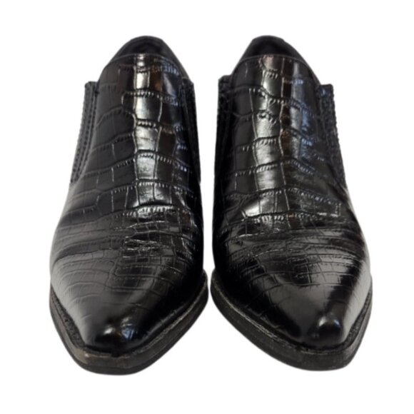 Sam Edelman Walton Croc Embossed Leather Ankle‎ Booties - Picture 3 of 16